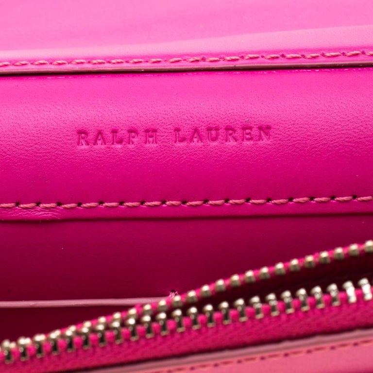 Ralph Lauren Pink Leather Mini Vachetta Stirrup Crossbody Bag For Sale at 1stDibs