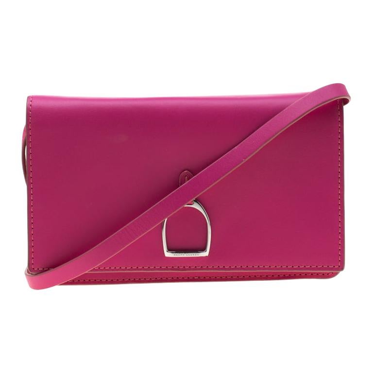 Ralph Lauren Pink Leather Mini Vachetta Stirrup Crossbody Bag For Sale at 1stDibs