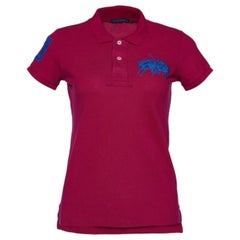 Ralph Lauren Pink Logo Embroidered Cotton Pique Polo T-Shirt S