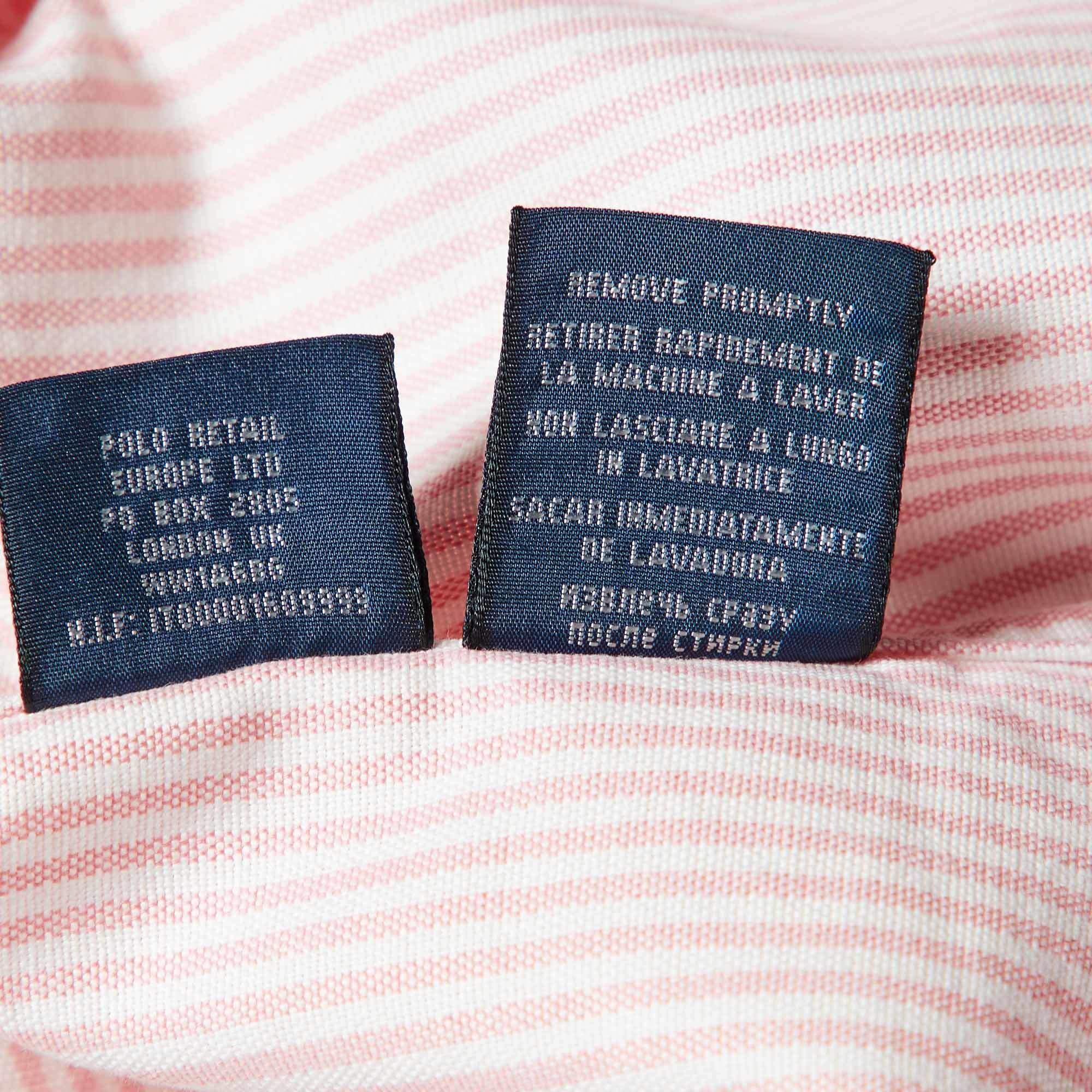 Donna Ralph Lauren - Camicia abbottonata gessata rosa XL in vendita