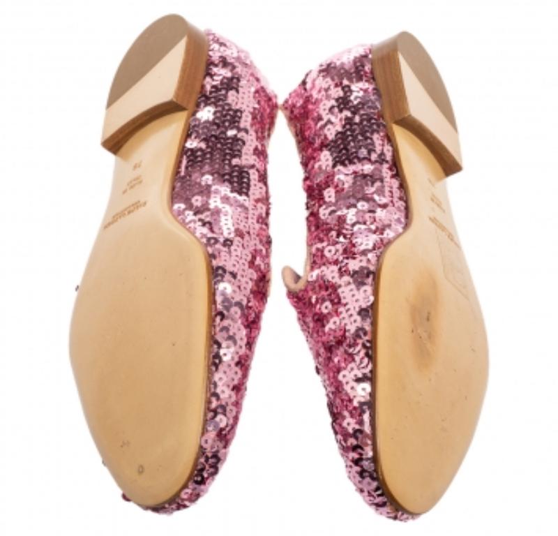 Ralph Lauren Zapatillas de Fumar Quintessa Peltre Adornadas con Lentejuelas Rosa Talla 37 en venta 3