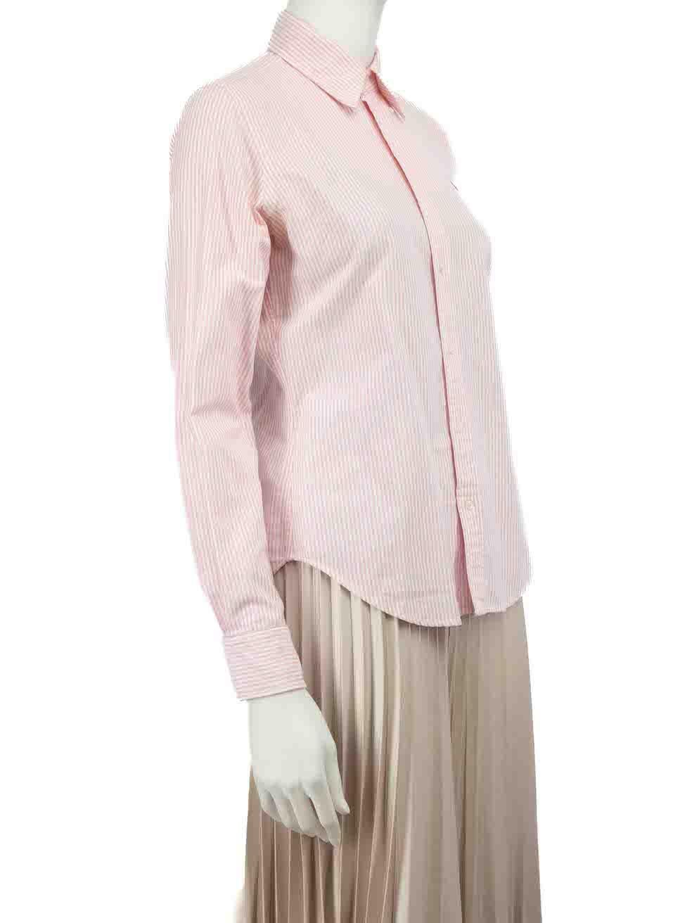 CONDITION is Good. Minor wear to shirt is evident. Light wear to underarms where discolouration is evident. A small red stain is visible to centre front on this used Ralph Lauren designer resale item.
 
 Details
 Pink
 Cotton
 Shirt
 Striped