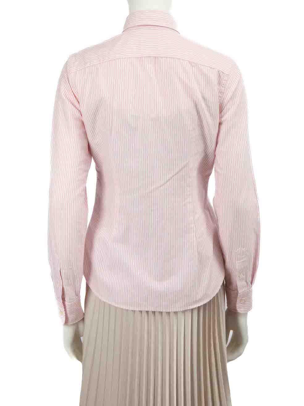 Ralph Lauren Pink Striped Long Sleeves Shirt Size M In Good Condition In London, GB