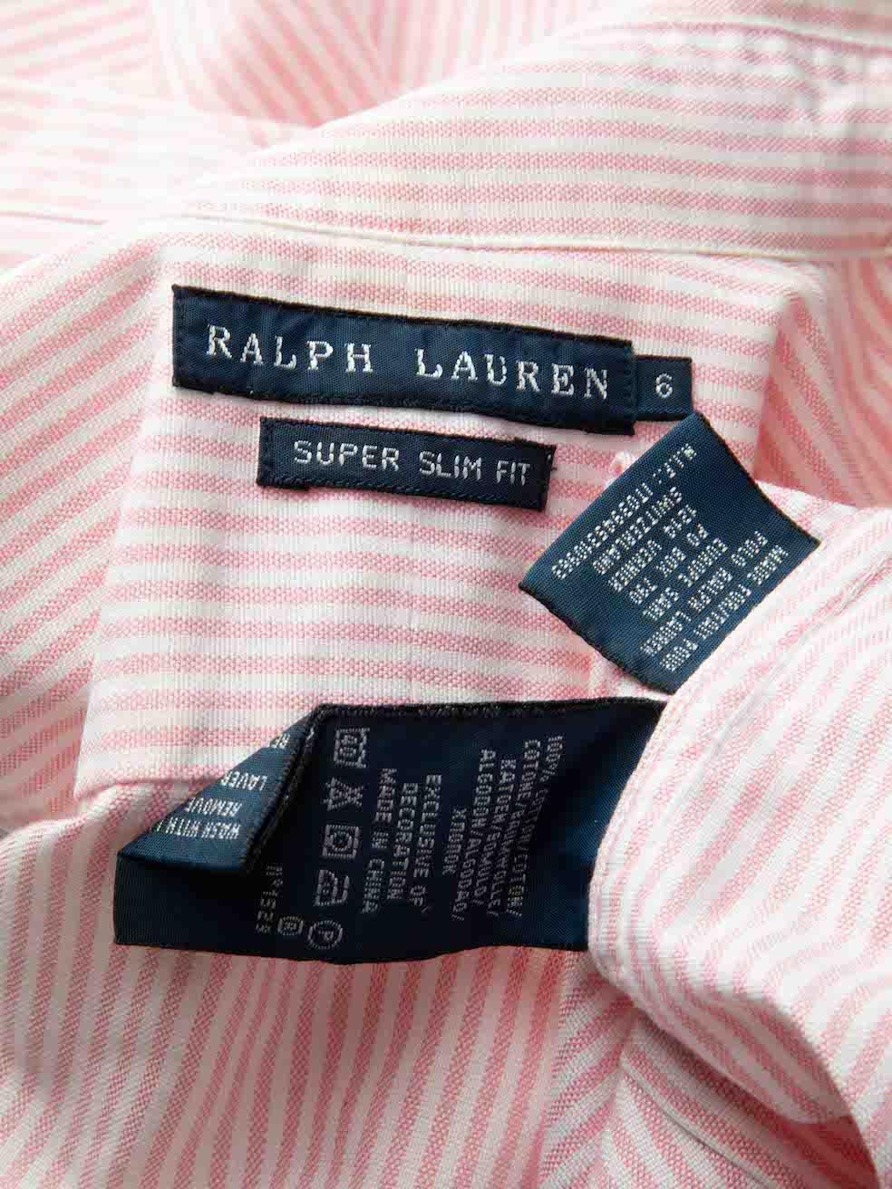 Ralph Lauren Pink Striped Long Sleeves Shirt Size M For Sale 3