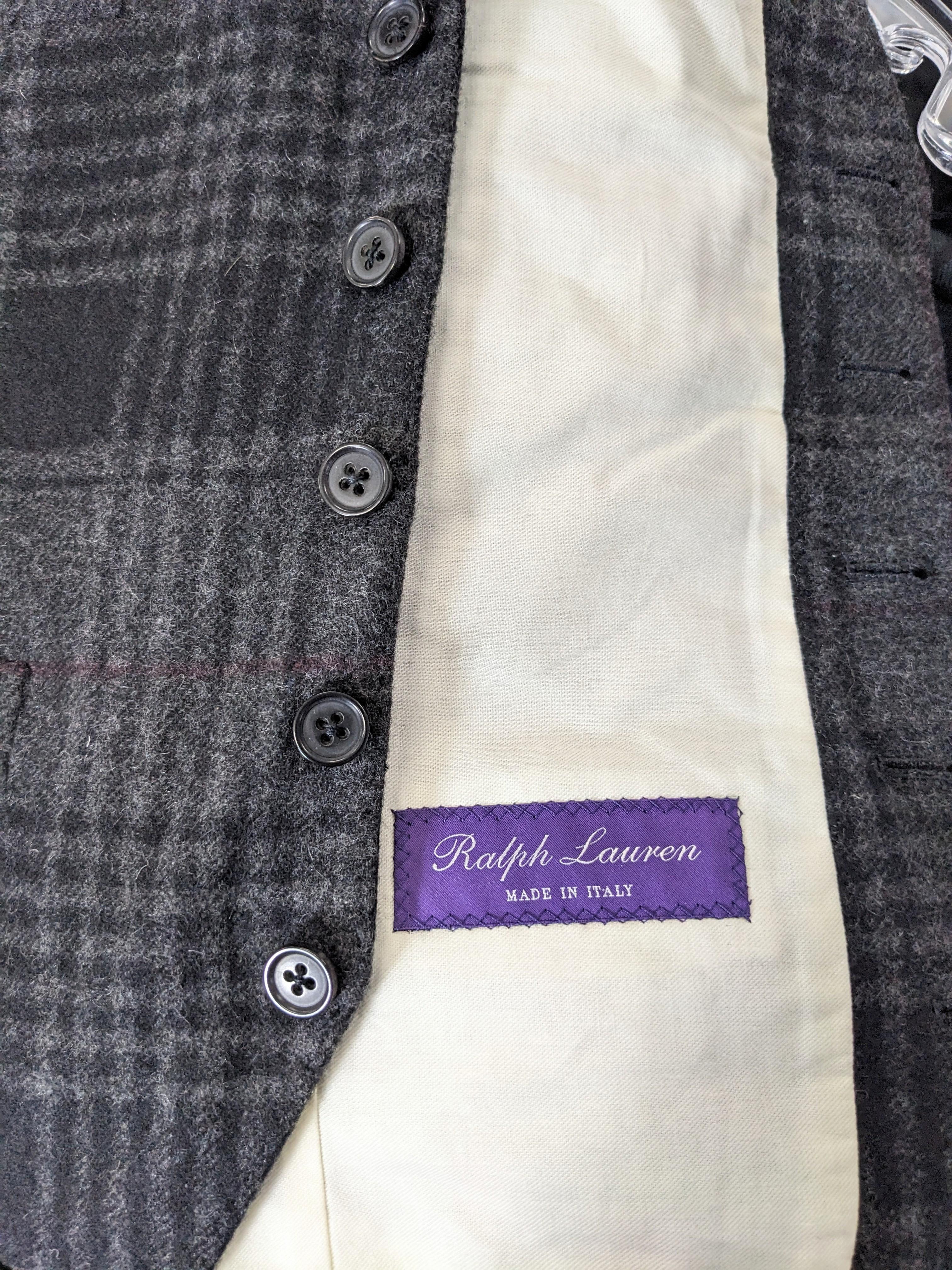 Gilet en cachemire à carreaux pour hommes de Ralph Lauren, Label violet en vente 4