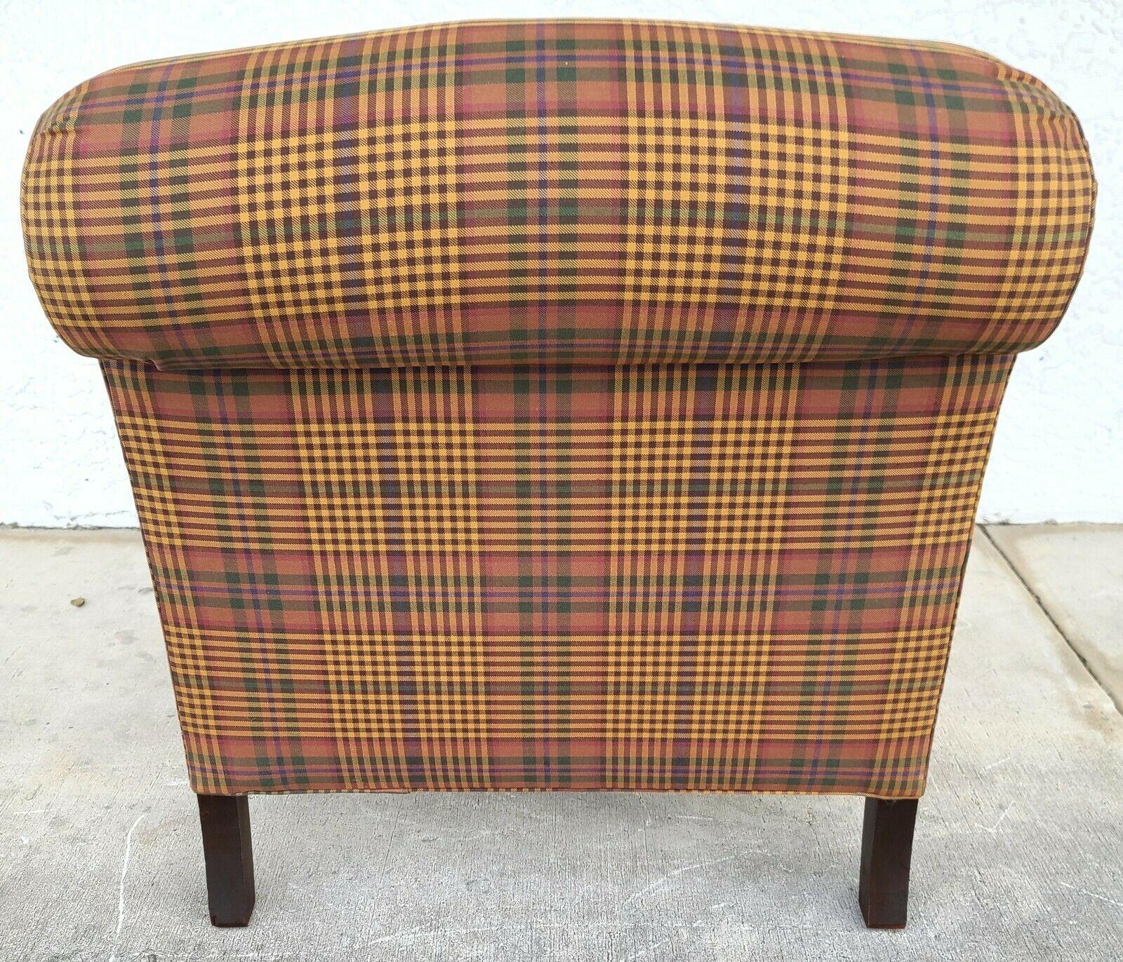 Ralph Lauren Plaid English Library Reading Lounge Chair w Arm Covers In Good Condition In Lake Worth, FL