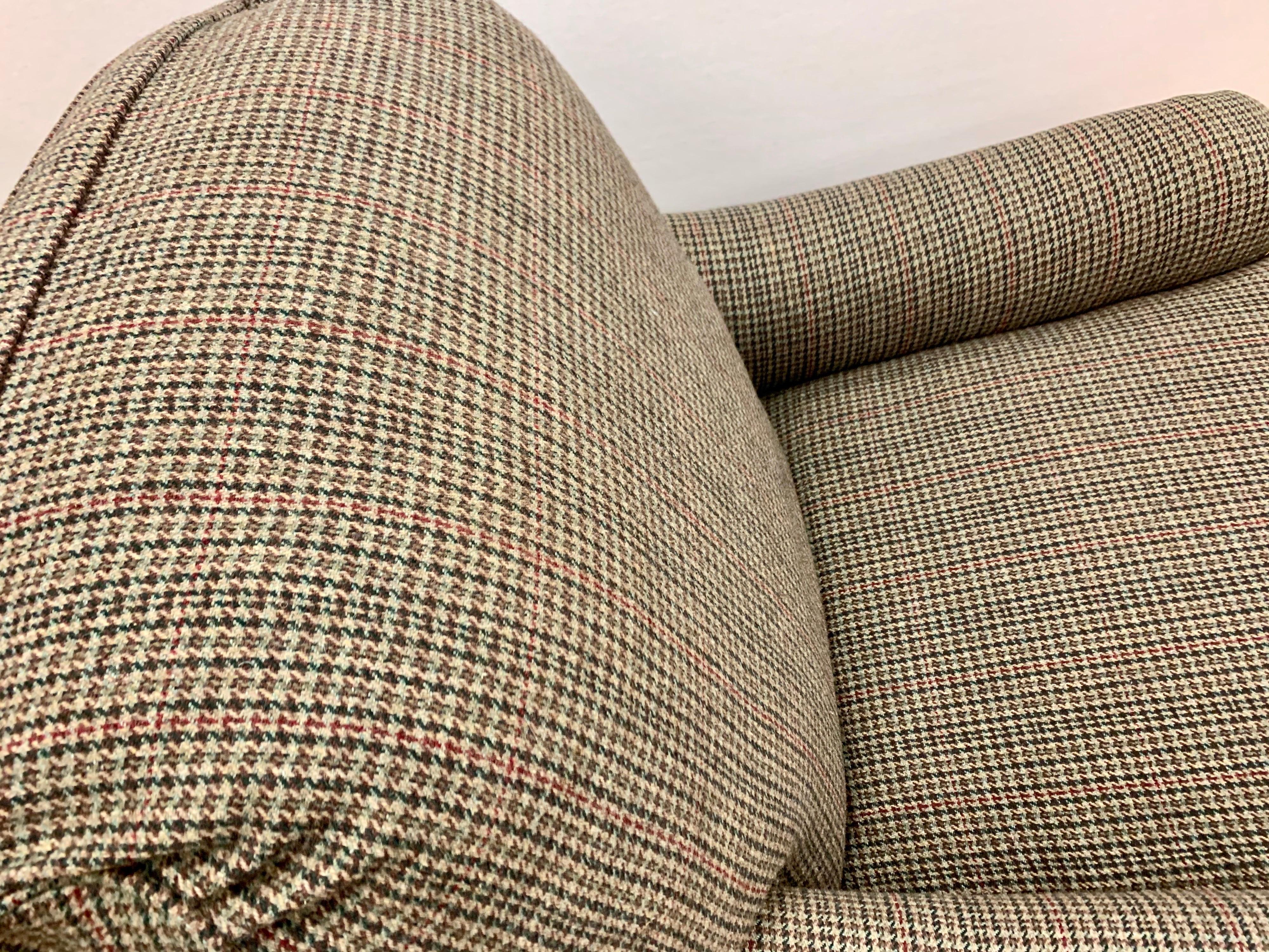 Ralph Lauren Plaid Reading Chair Lounge Chair RL Tweed Fabric 2