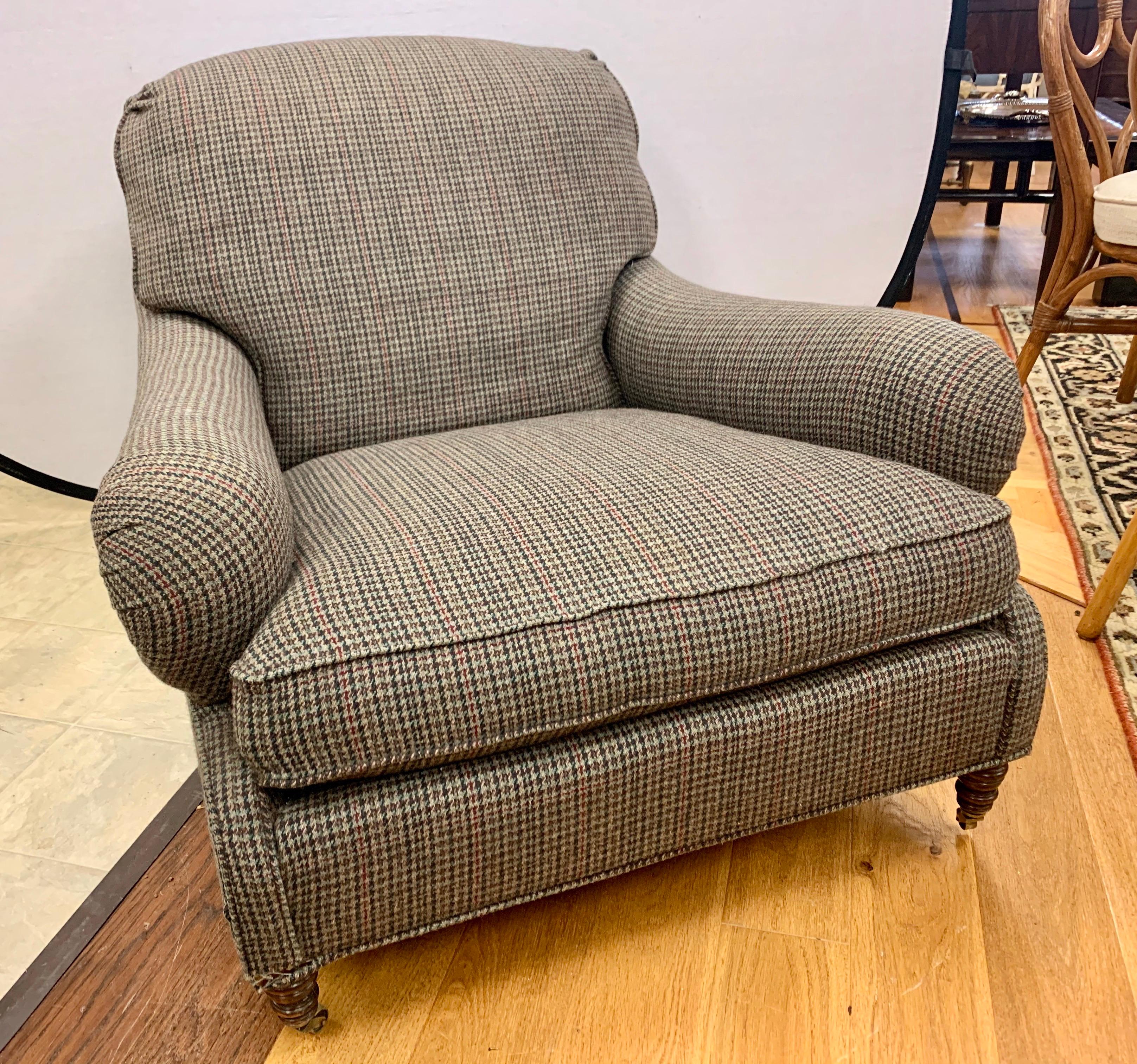 American Ralph Lauren Plaid Reading Chair Lounge Chair RL Tweed Fabric