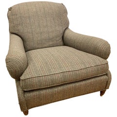 Vintage Ralph Lauren Plaid Reading Chair Lounge Chair RL Tweed Fabric