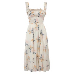 Ralph Lauren Polo Ralph Lauren Ecru Floral Smocked Evelyn Dress Size XS