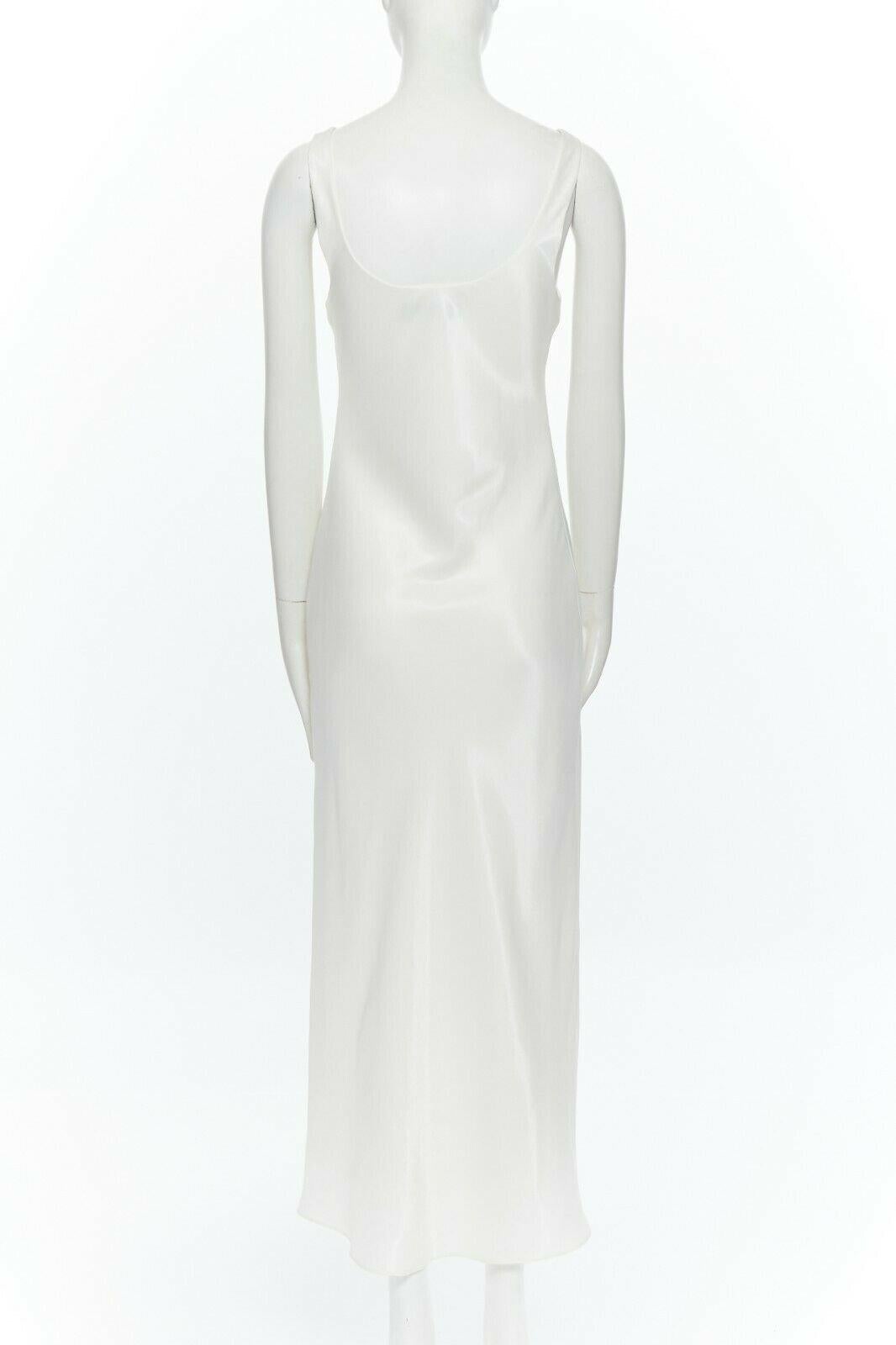 Gray RALPH LAUREN POLO white square-neck sleeveless classic long maxi dress US0