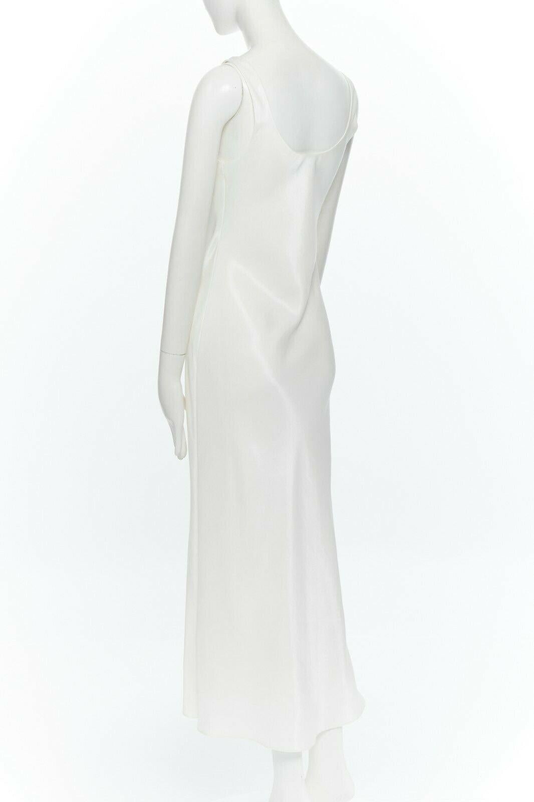 Women's RALPH LAUREN POLO white square-neck sleeveless classic long maxi dress US0