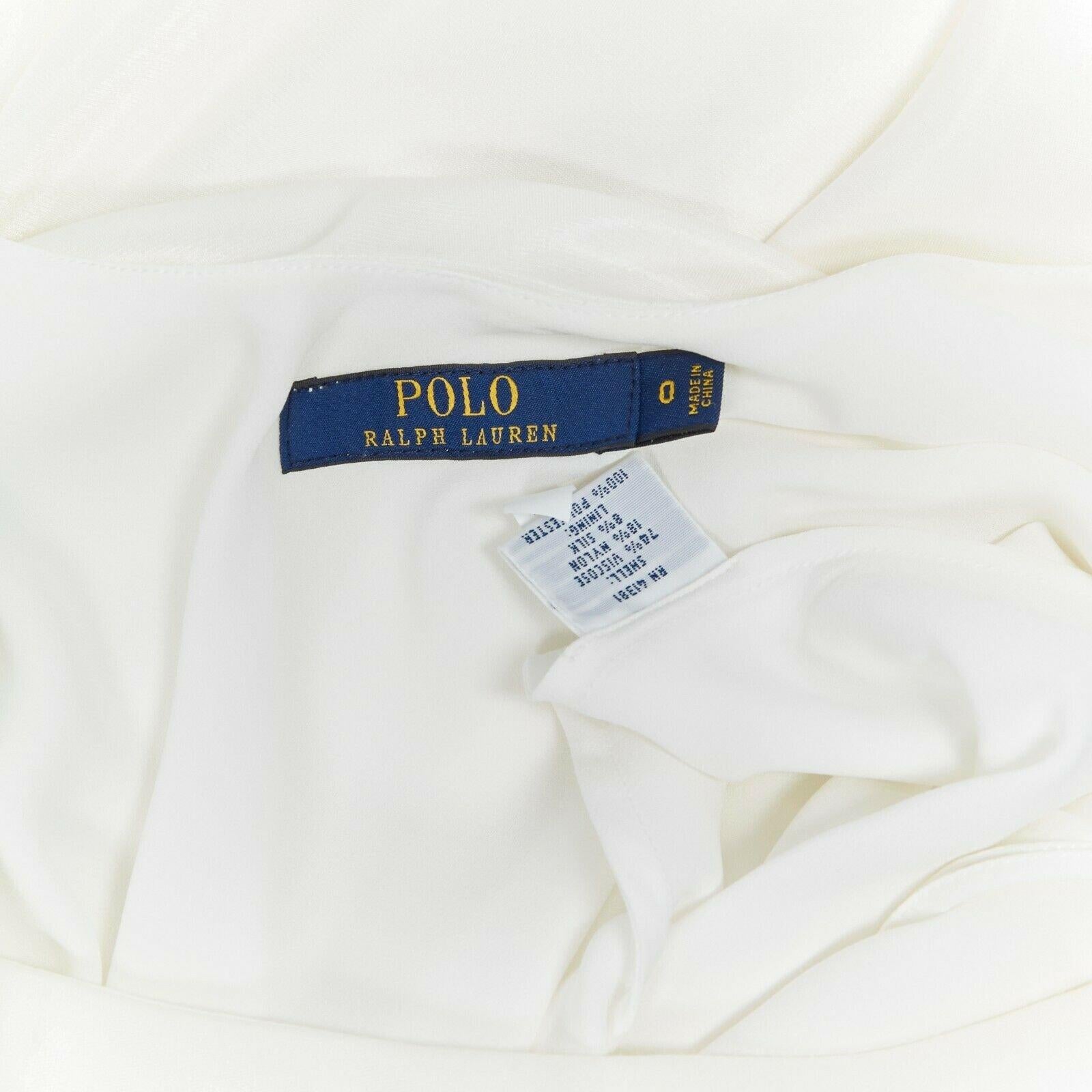 RALPH LAUREN POLO white square-neck sleeveless classic long maxi dress US0 1
