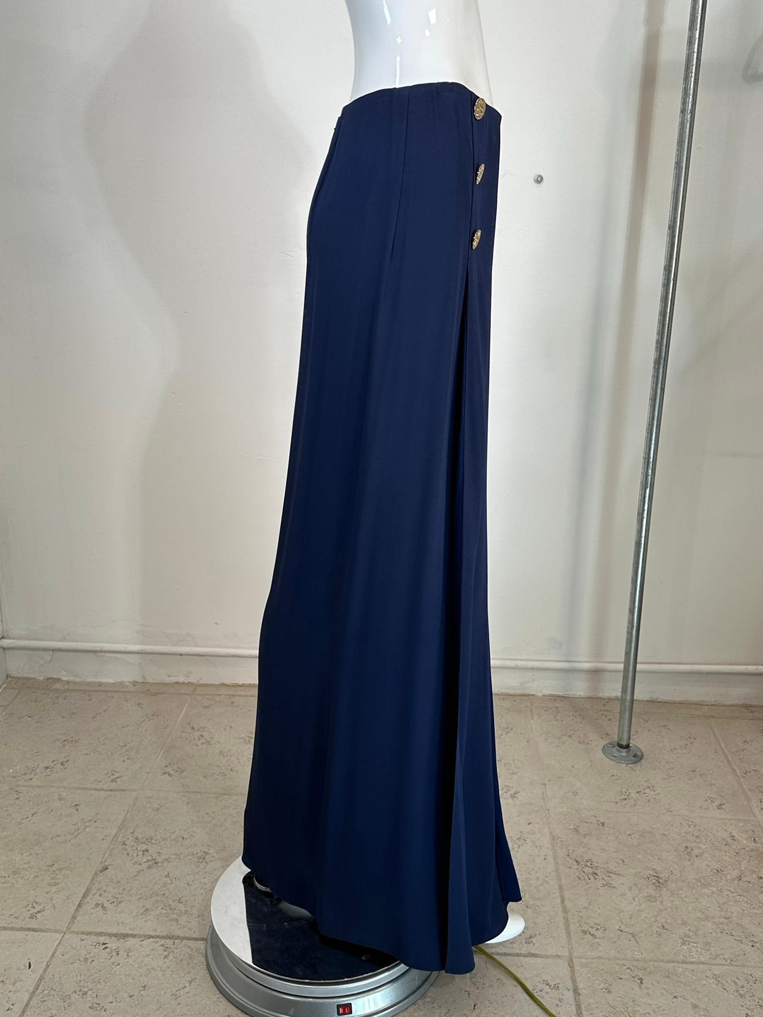 Nero Ralph Lauren Pre Fall 2018 Unworn With Tag 6 Button Front Wide Wrap Leg Pant 4 in vendita