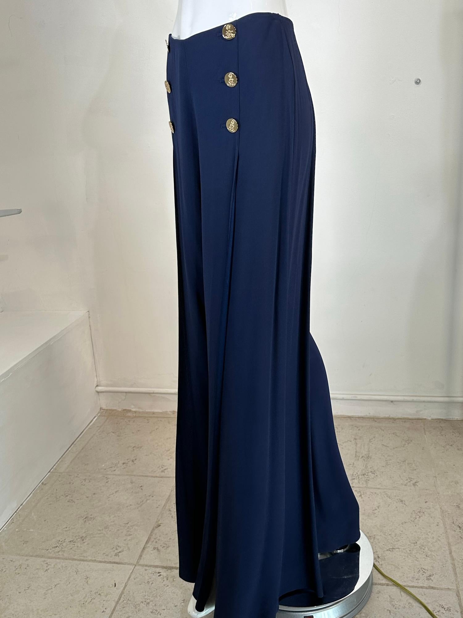 Ralph Lauren Pre Fall 2018 Unworn With Tag 6 Button Front Wide Wrap Leg Pant 4  For Sale 2