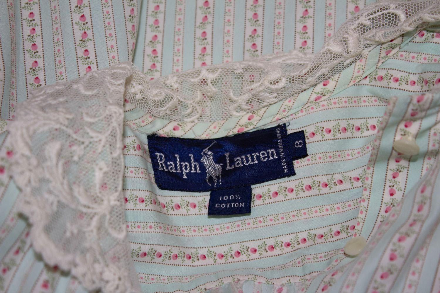Ralph Lauren , hübsches Vintage-Hemd mit Spitzenbesatz Damen im Angebot