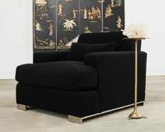 Ralph Lauren Pryce Club Chair Polished Steel Sled Feet