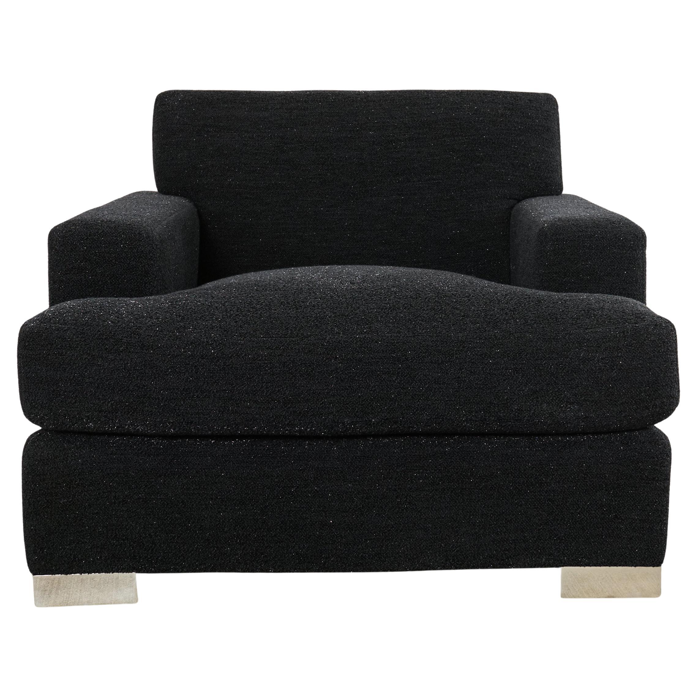 Ralph Lauren Pryce Club Chair Polished Steel Sled Feet For Sale