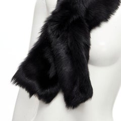 RALPH LAUREN Purple Collection 100% lamb shearling fur black loop through scarf