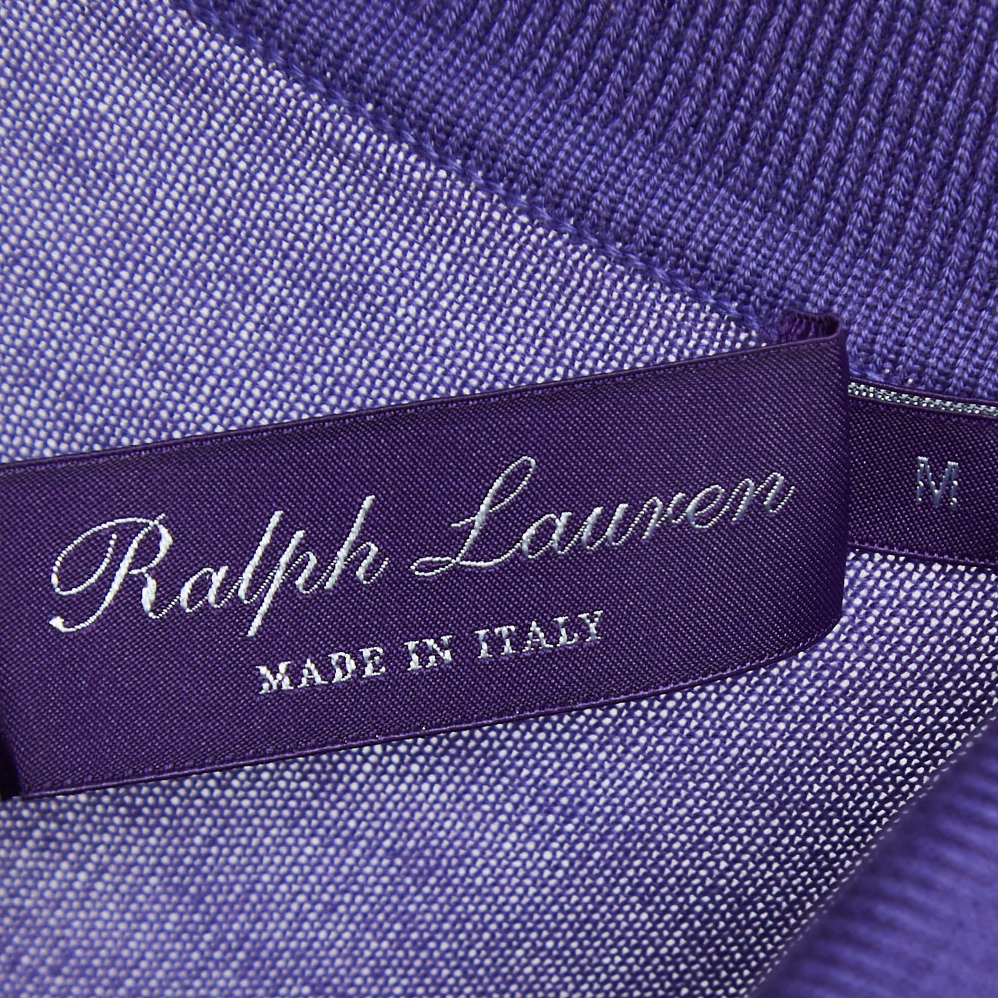 Polo Ralph Lauren in cotone viola a maniche intere M. T. I. in vendita 1