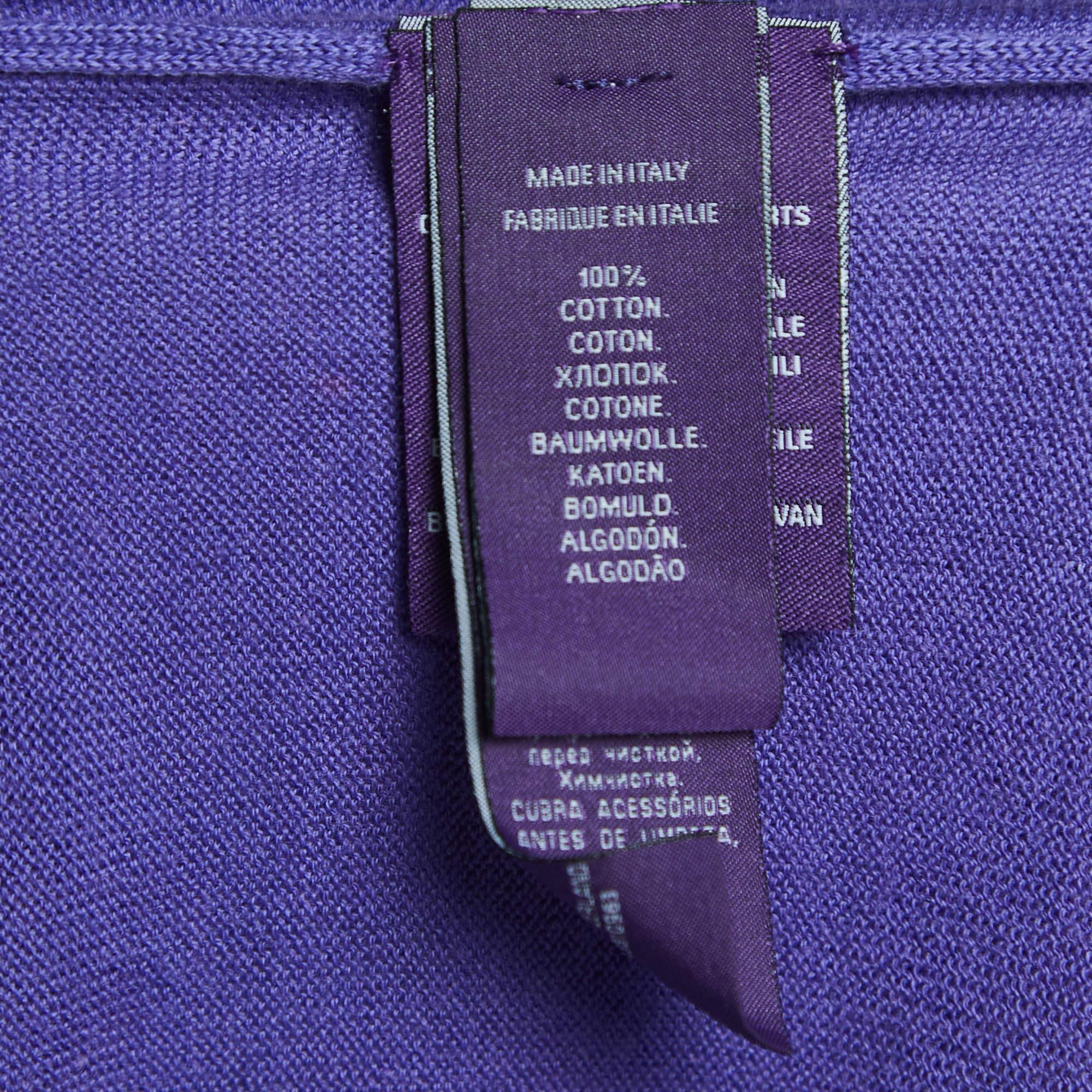Polo Ralph Lauren in cotone viola a maniche intere M. T. I. in vendita 2