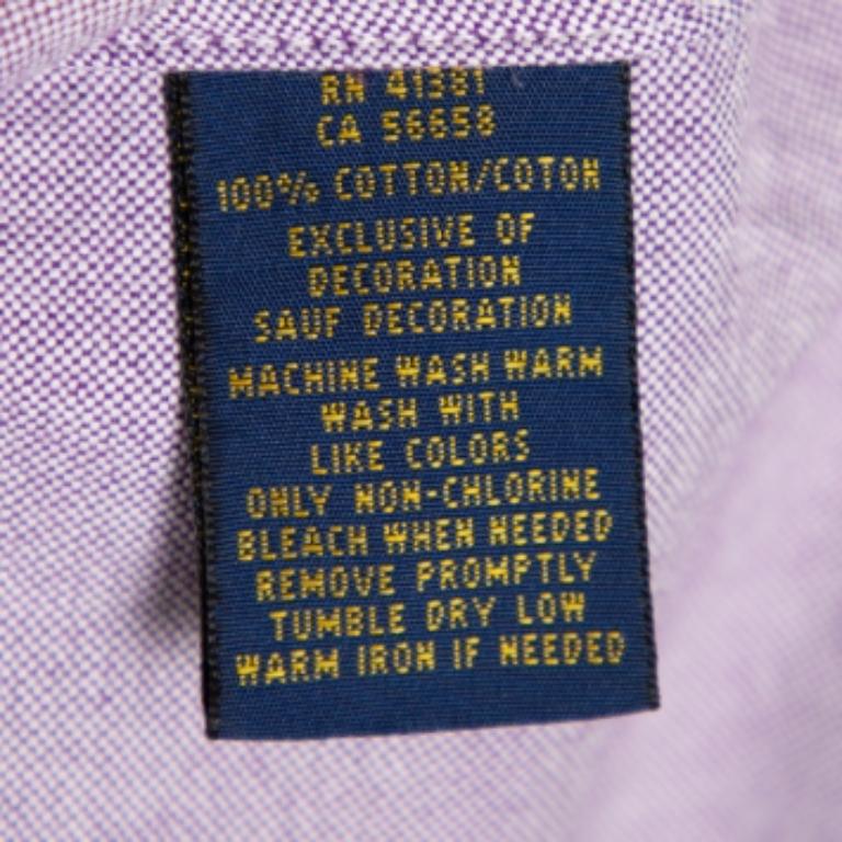 Women's Ralph Lauren Purple Cotton Short Sleeve Button Front Shirt XL For Sale