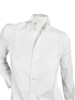 Ralph Lauren Purple Label 2021 White Cotton Piqué Bib Tuxedo Shirt, Size 2