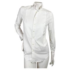 Ralph Lauren Purple Label 2021 White Cotton Piqué Bib Tuxedo Shirt, Size 2