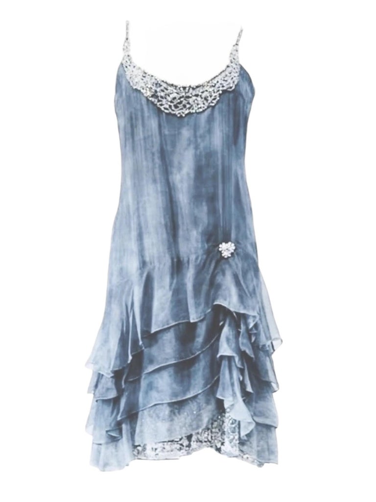Ralph Lauren Purple Label Aqua Silk Beaded Fit and Flare Dress, S/S 2010 at  1stDibs