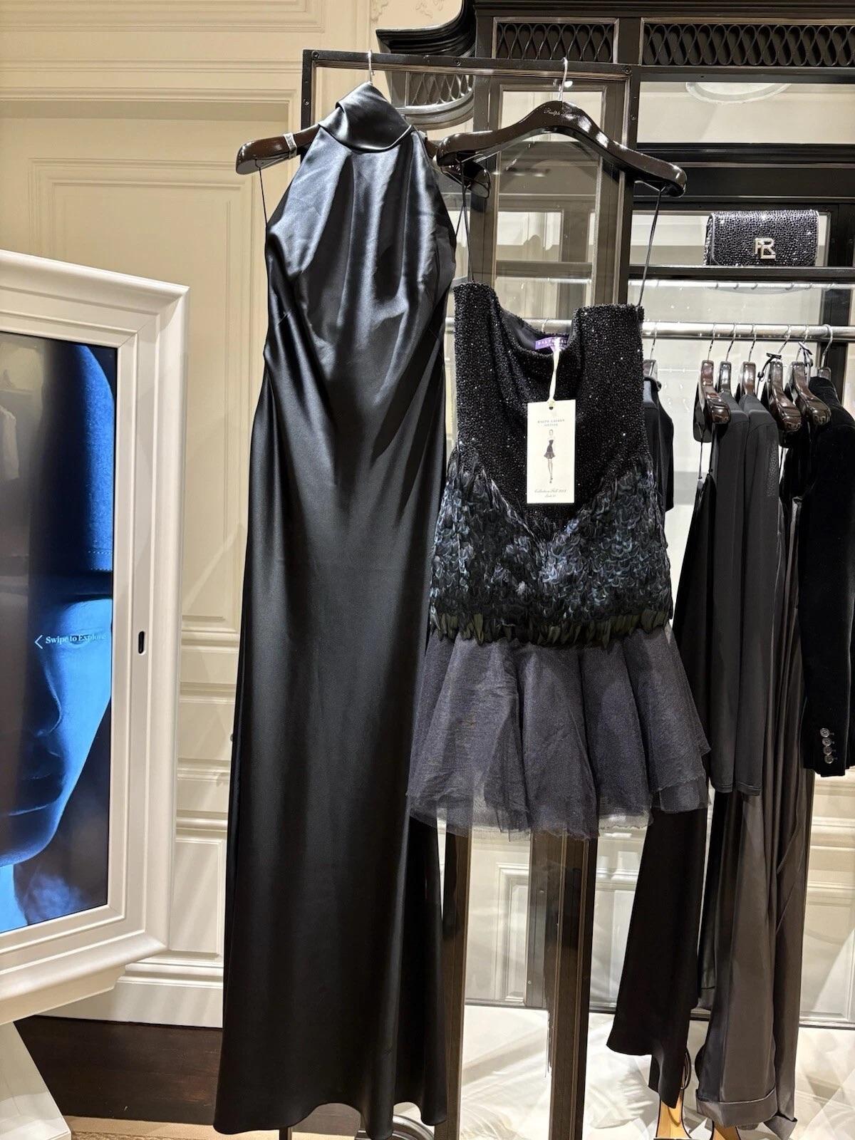 Ralph Lauren Purple Label Schwarzes, perlenbesetztes, trägerloses Cocktailkleid aus Seide, F/W 2008 im Angebot 3