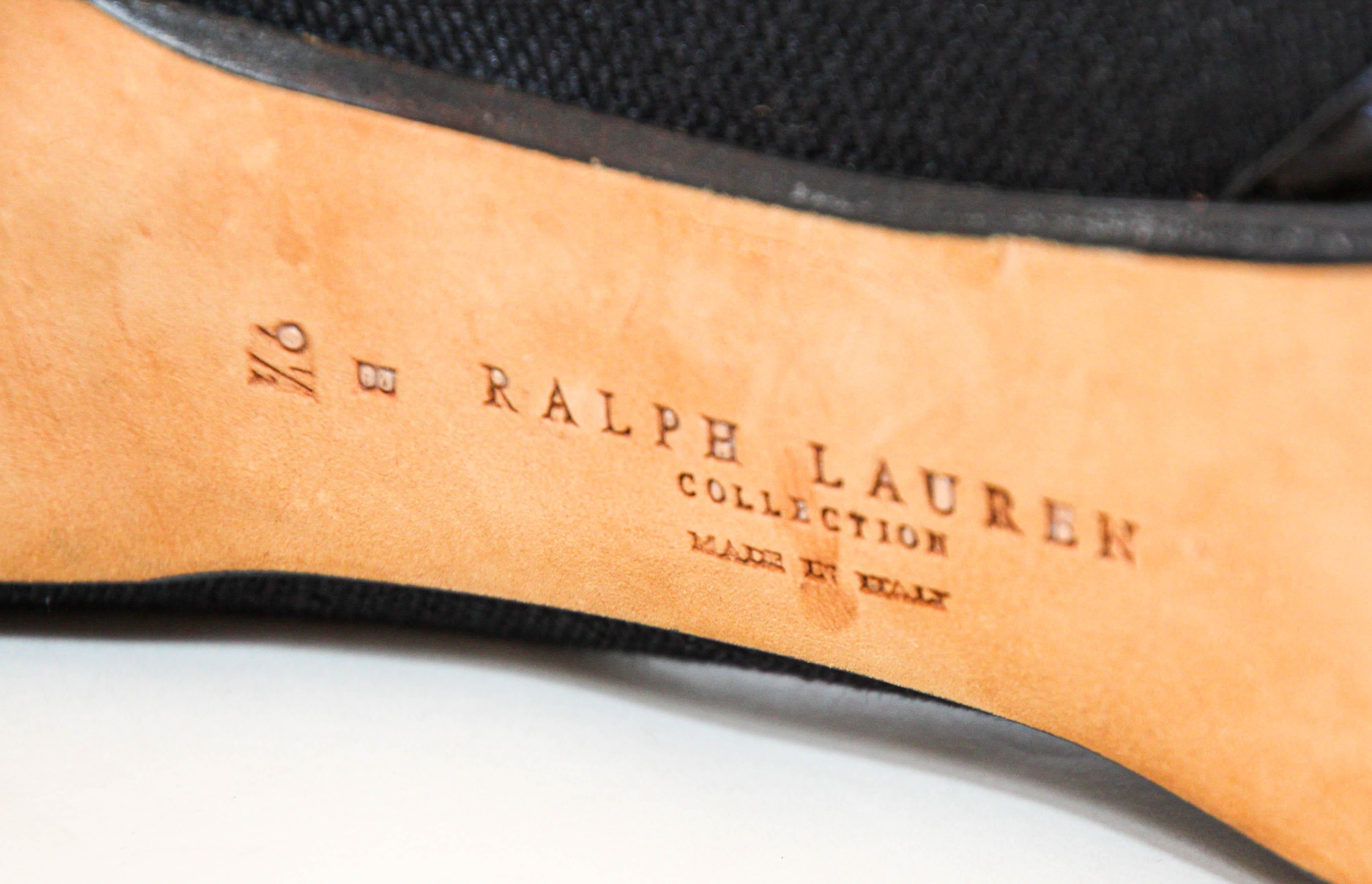 Ralph Lauren Purple Label Black Celia Tweed Heels Size 9.5 en vente 5