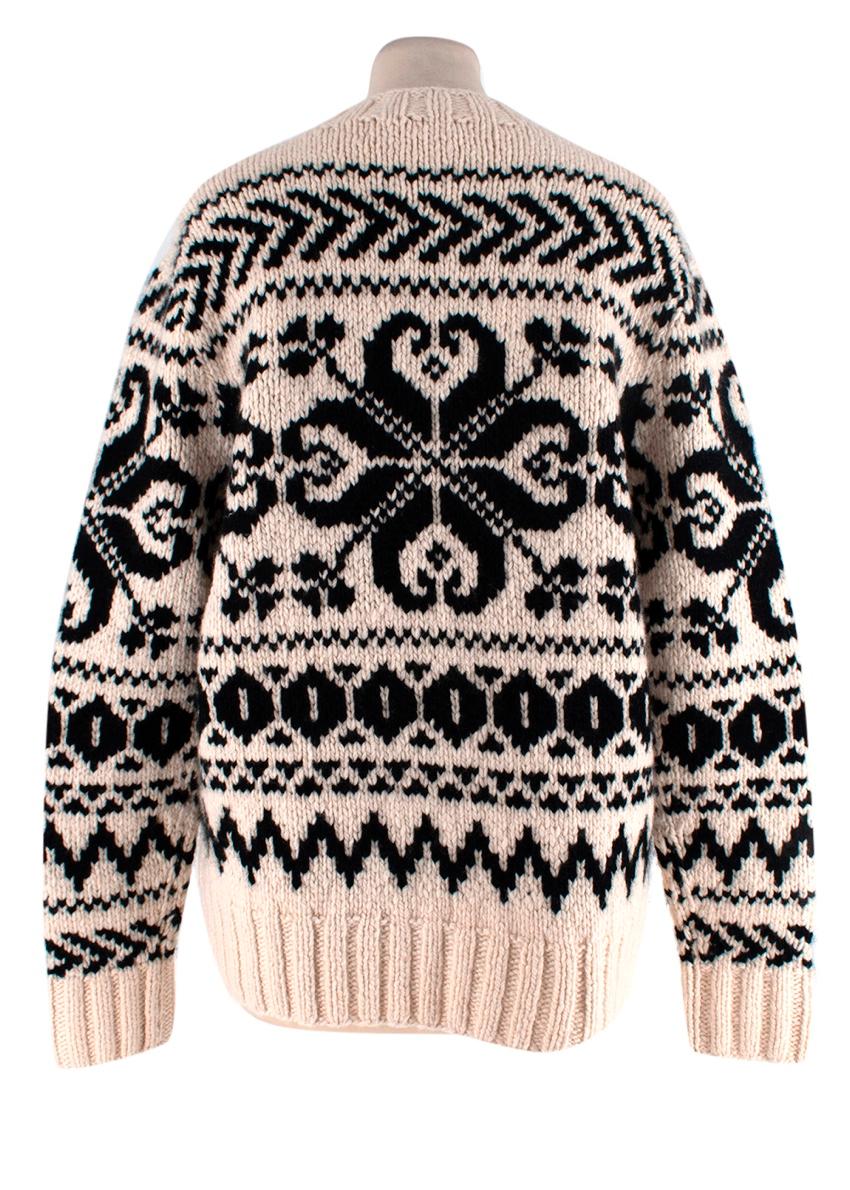 Ralph Lauren Purple Label Schwarzer & cremefarbener Fairisle-Strickpullover (Beige) im Angebot