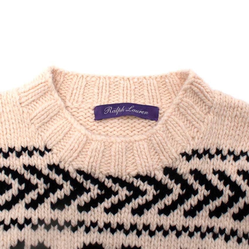 Ralph Lauren Purple Label Schwarzer & cremefarbener Fairisle-Strickpullover im Zustand „Hervorragend“ im Angebot in London, GB