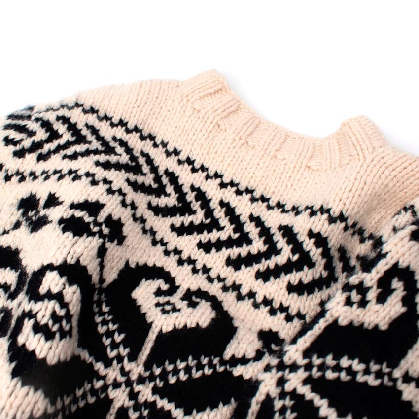 Ralph Lauren Purple Label Schwarzer & cremefarbener Fairisle-Strickpullover im Angebot 4