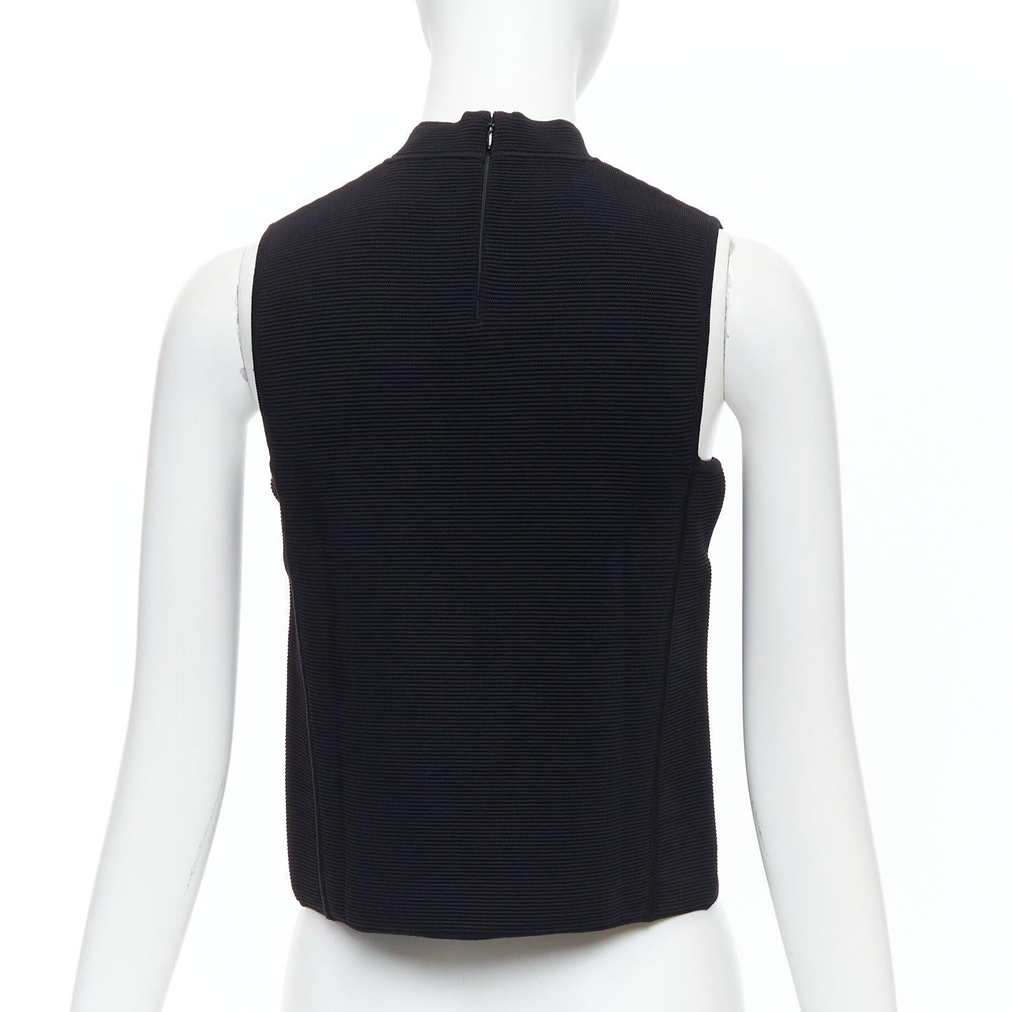 Women's RALPH LAUREN PURPLE LABEL black square armhole hi neck crop top S For Sale
