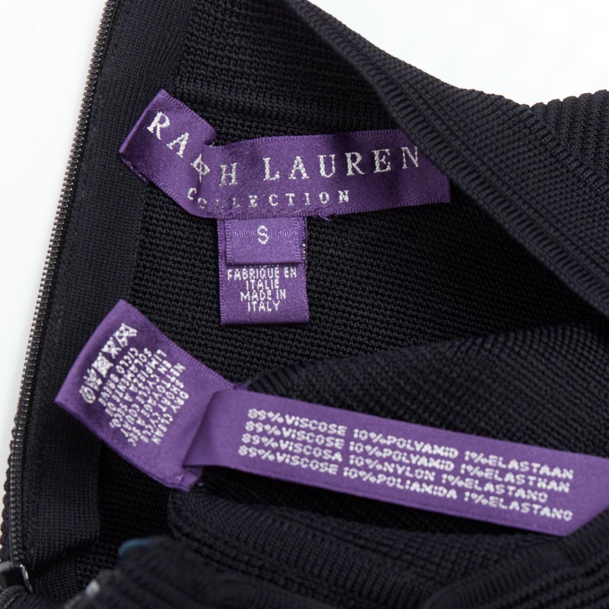 RALPH LAUREN PURPLE LABEL black square armhole hi neck crop top S For Sale 3