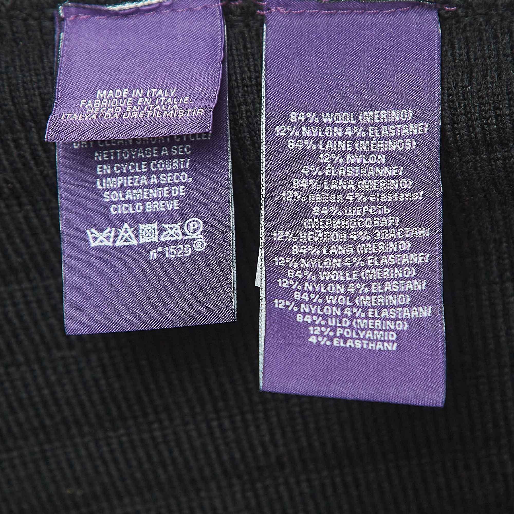 Ralph Lauren Purple Label Black Stipe Knit Sleeveless Midi Dress XS 1