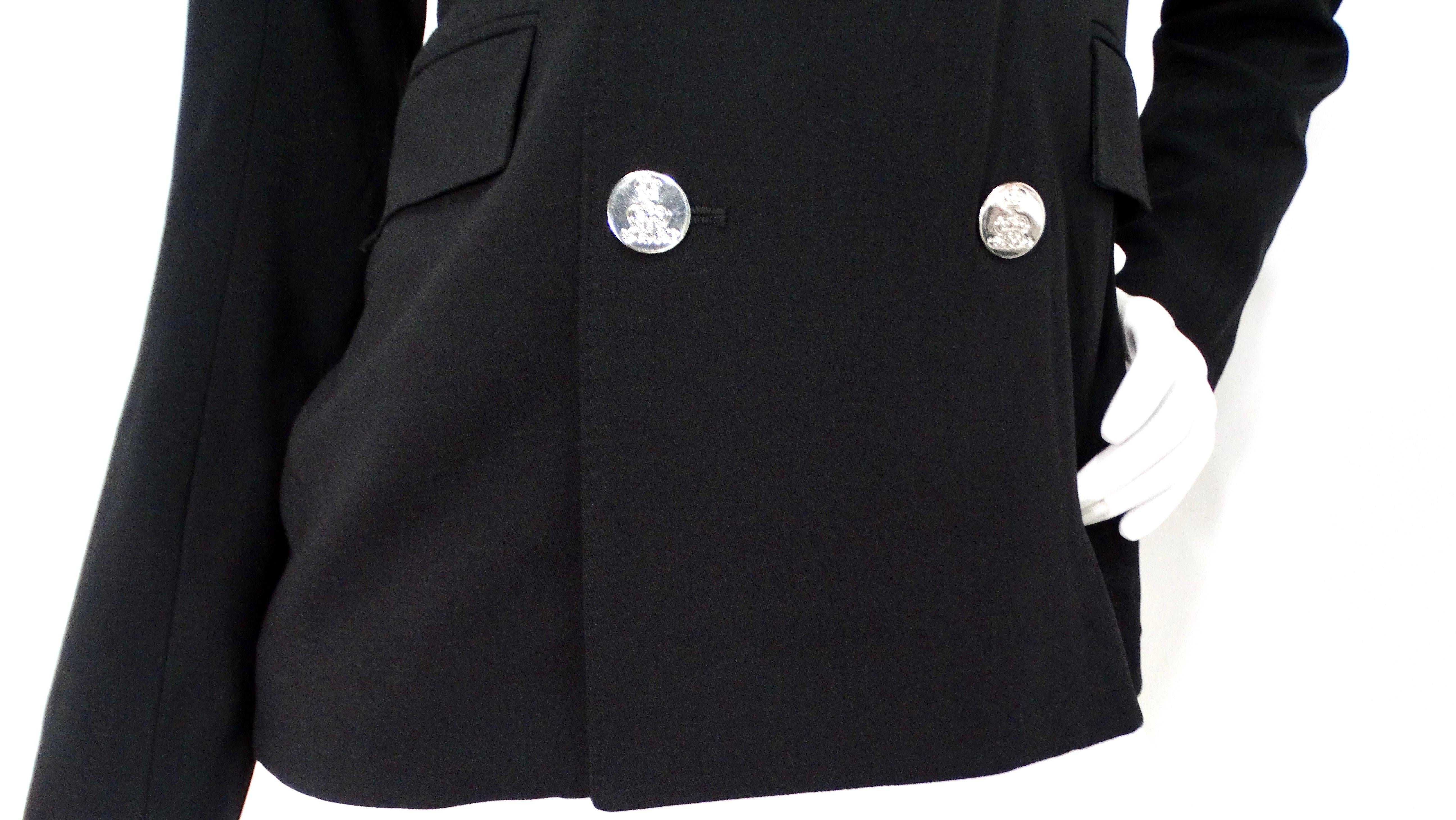 Ralph Lauren Purple Label Blazer de doble botonadura en mezcla de lana negra en Bueno estado para la venta en Scottsdale, AZ