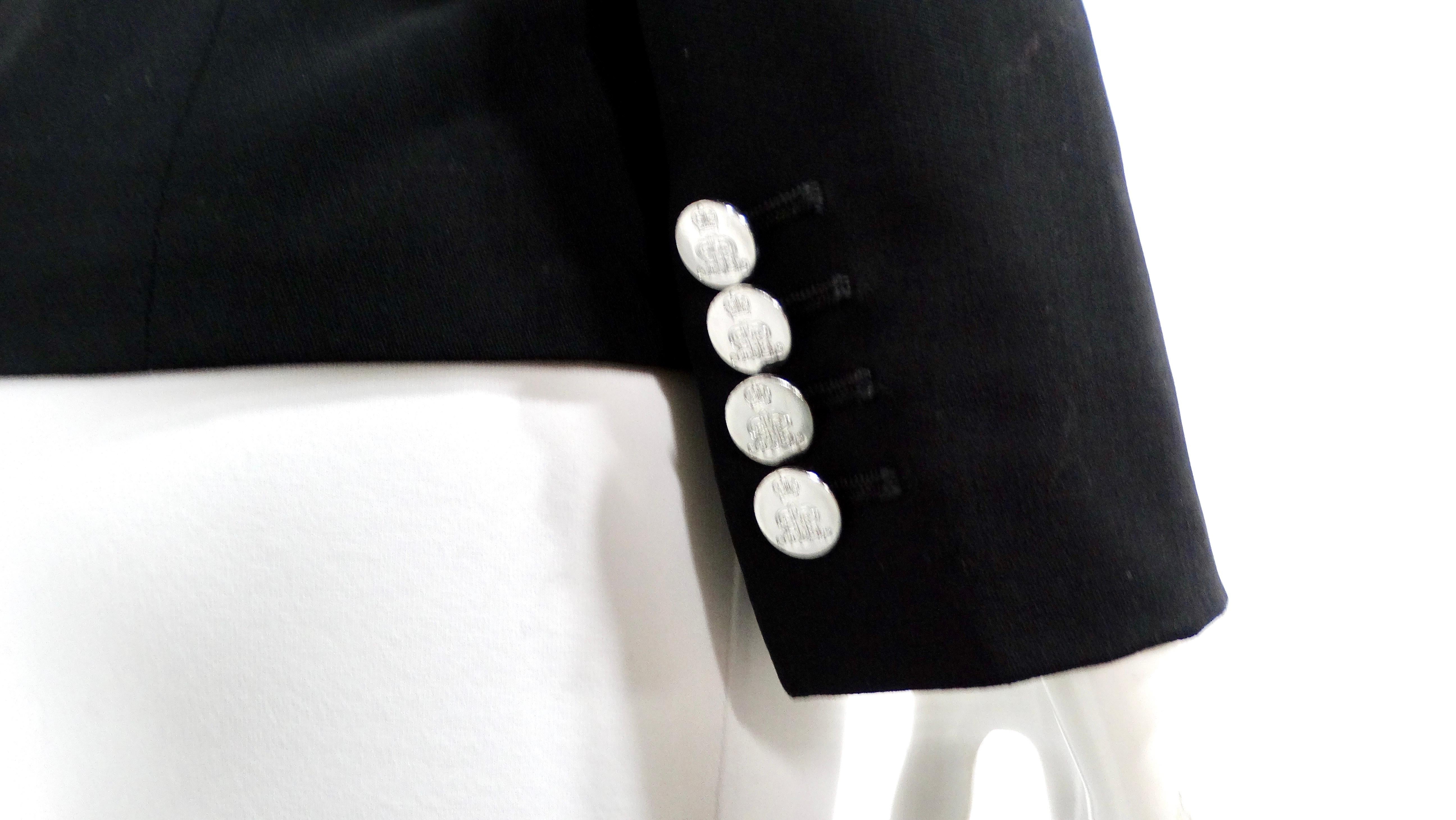Ralph Lauren Purple Label Blazer de doble botonadura en mezcla de lana negra en venta 3