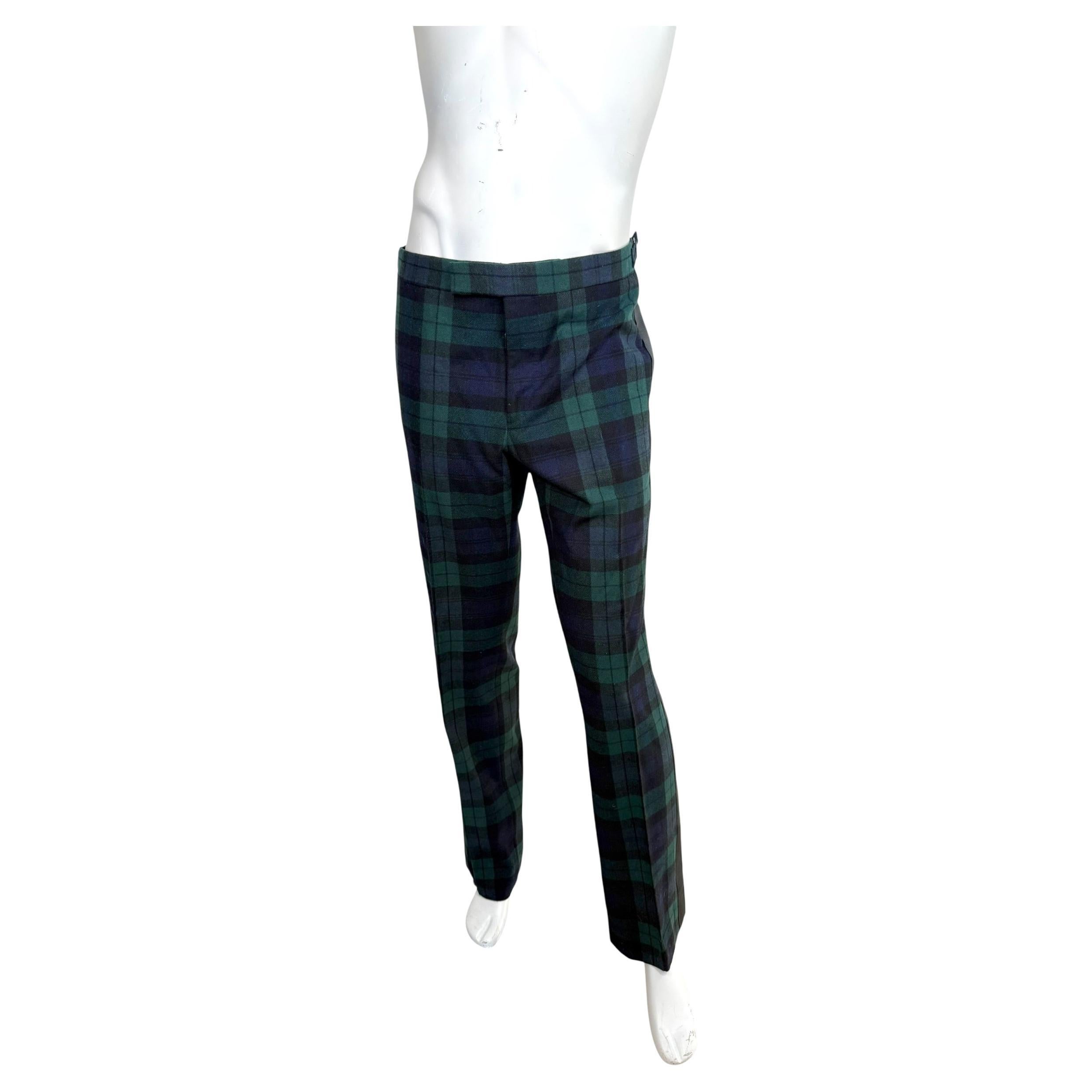 Ralph Lauren Purple Label Blackwatch Plaid Wolle Smoking Streifen Hose Größe 36