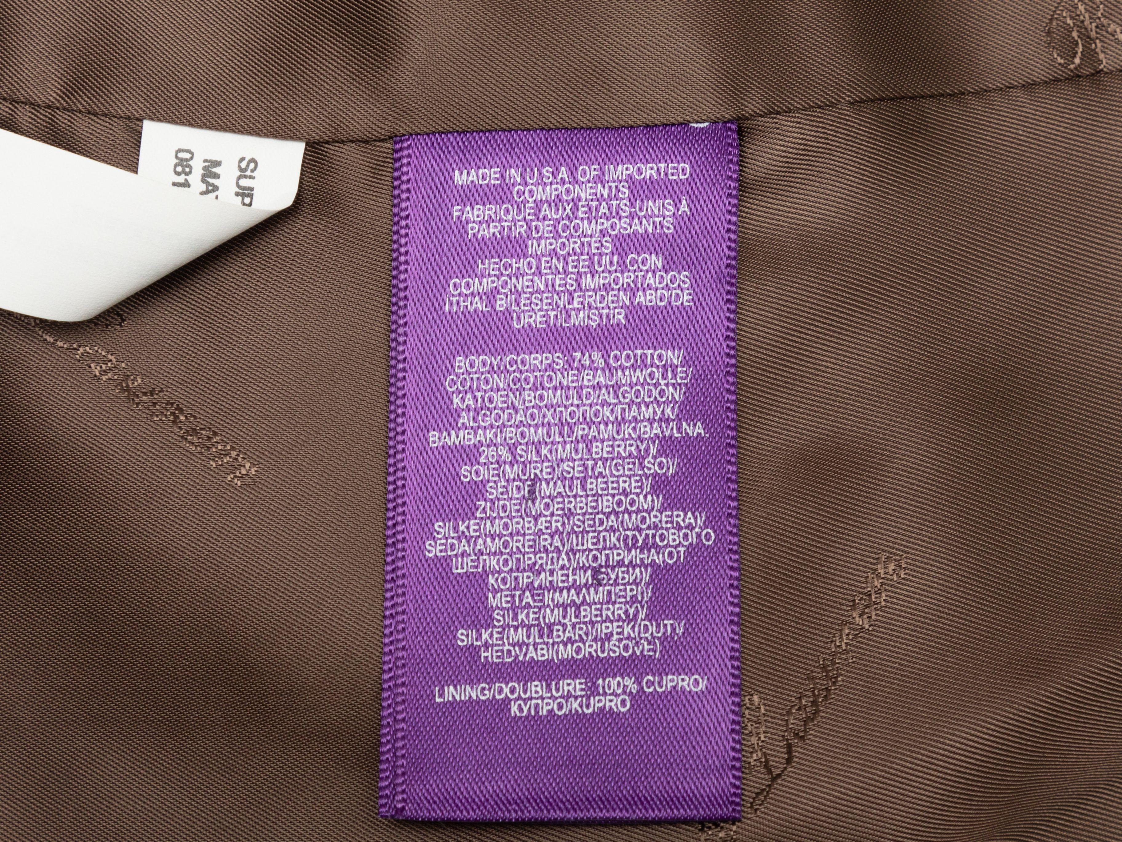 Women's Ralph Lauren Purple Label Brown 50th Anniversary Celessee Blazer