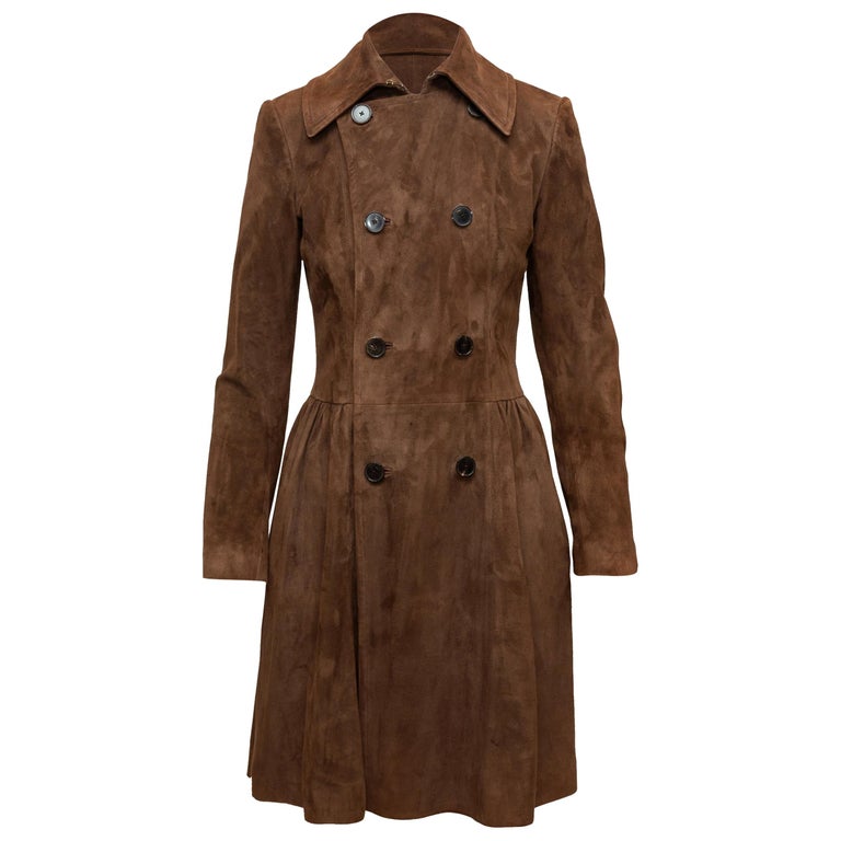 Ralph Lauren Purple Label Brown Suede Princess Coat For Sale at 1stDibs