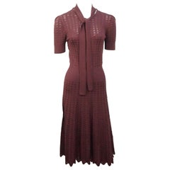 Ralph Lauren Purple Label Burgundy Silk Knit Dress - XS - NWT