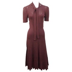 Ralph Lauren Purple Label Burgundy Silk Knit Dress - XS - NWT