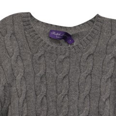 Ralph Lauren Purple Label Cable Knit Sweater in Grey Cashmere