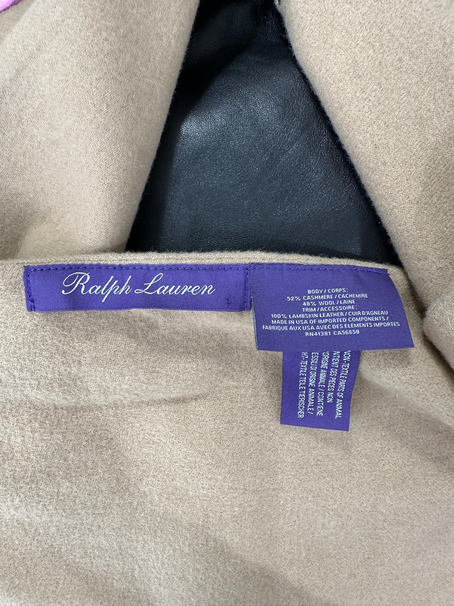 Ralph Lauren - Écharpe en cuir d'agneau et cachemire, étiquette violette en vente 3