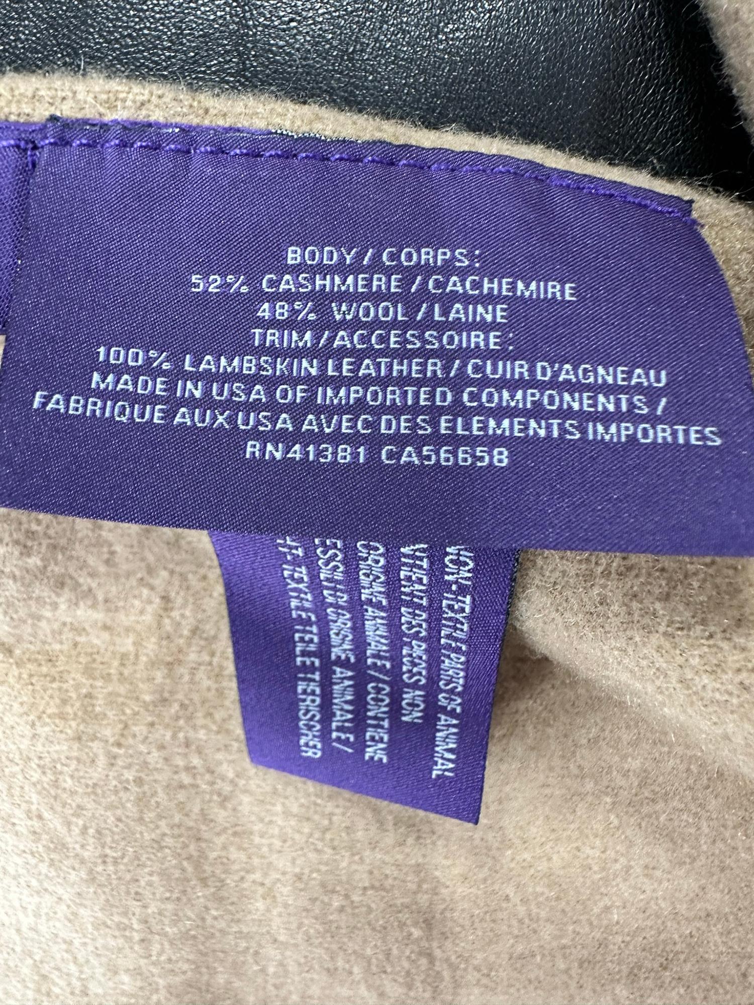 Ralph Lauren - Écharpe en cuir d'agneau et cachemire, étiquette violette en vente 4
