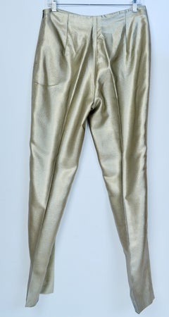 Ralph Lauren Purple Label Collection Metallic Lamé Silver Pants New With Tags