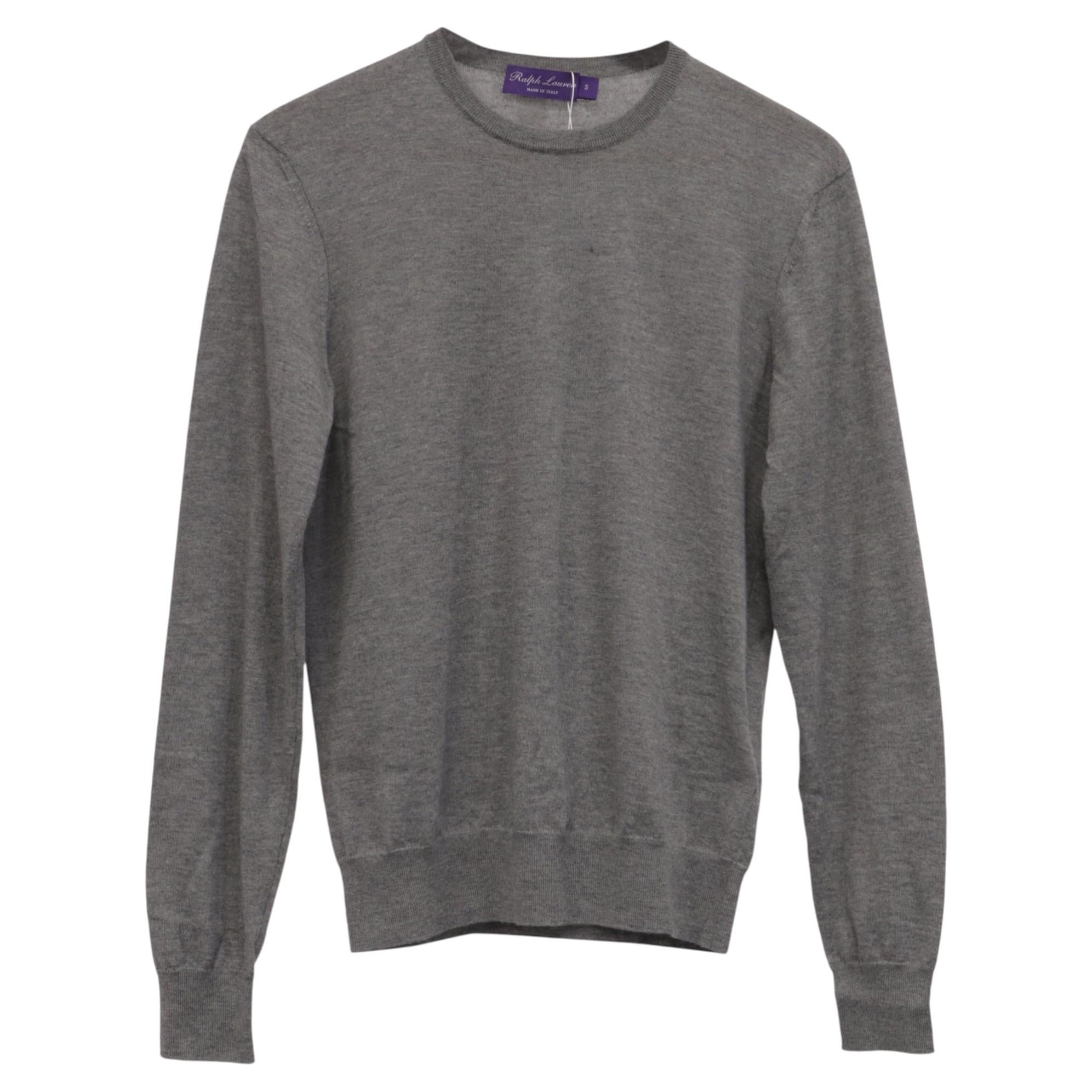 Jersey de cuello redondo de Ralph Lauren Purple Label en cachemira gris