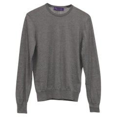 Jersey de cuello redondo de Ralph Lauren Purple Label en cachemira gris